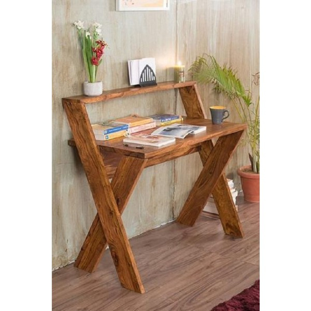 Aden Home Rustik Çalışma Masası, Dekoratif Masif Ahşap Çalışma Masası - 75 x 100 x 60 - Ceviz Çalışma Masası Fiyatı