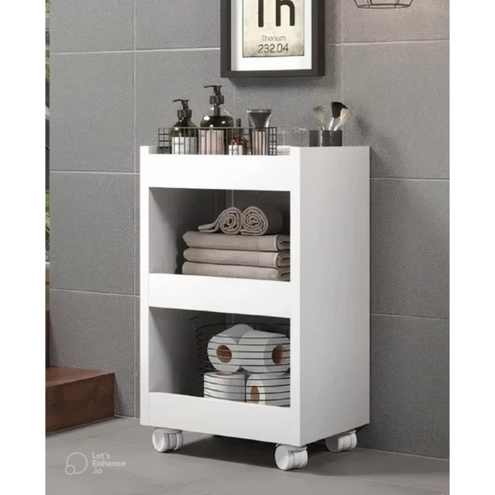 Aden Home Tekerlekli Banyo Dolabı, Beyaz Banyo Dolabı, Mutfak Dolabı, MBNY29 Banyo Dolabı / Mobilyası Fiyatı
