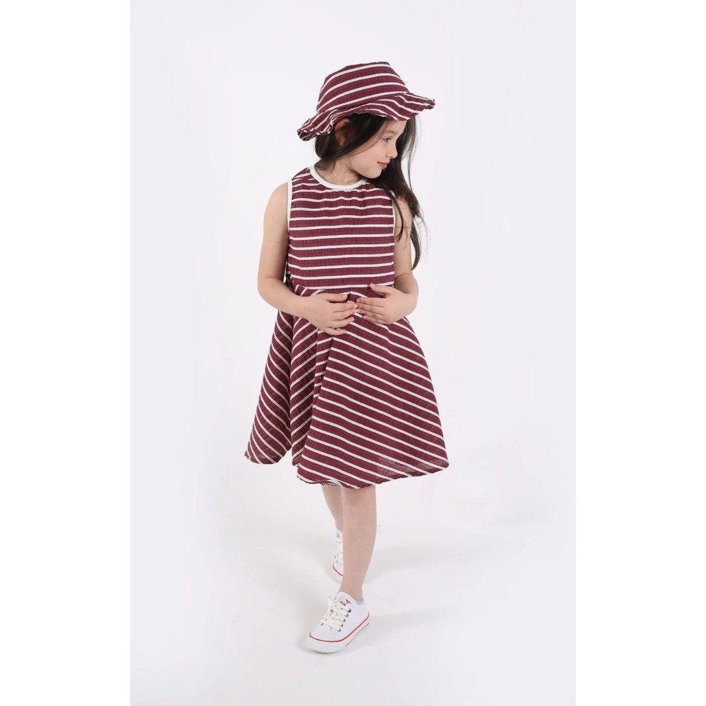 Aden Kids Kız Çocuk Çizgili Yazlık Elbise ve Şapka Takımı - 2'li Set (4-12 Yaş) Giyim & İç Giyim Fiyatı