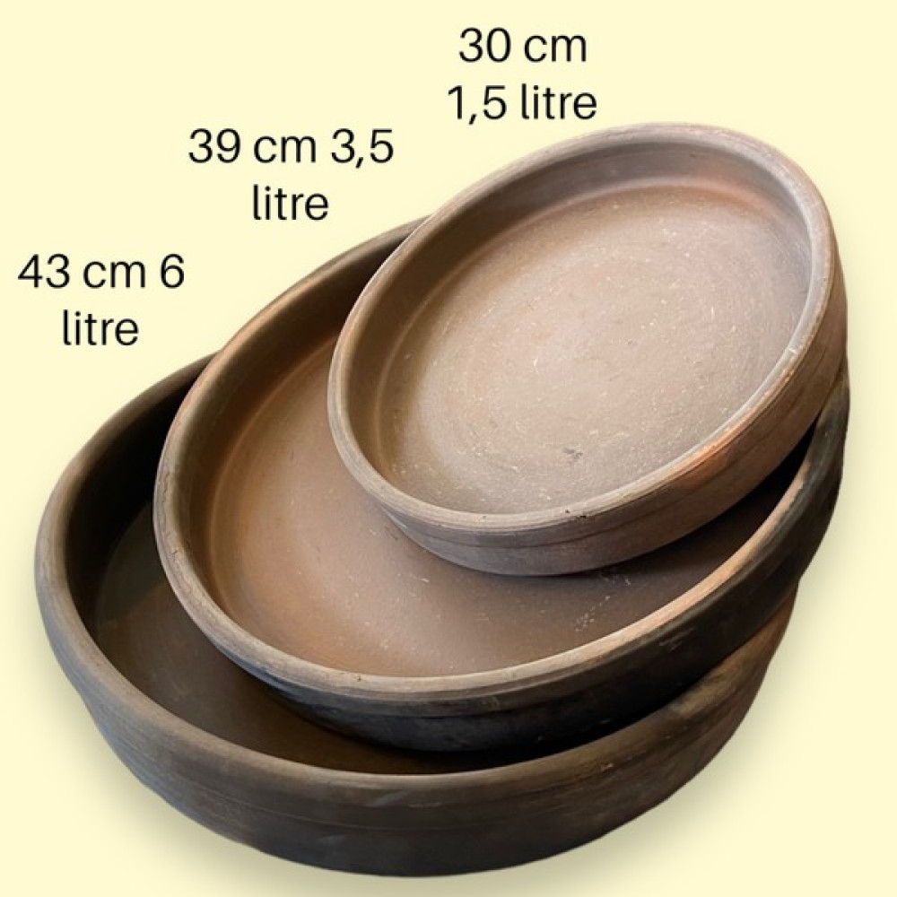 AdenArt 3'lü %100 Pişmiş Toprak Güveç-Fırın Tepsisi-Pişirme Kabı Seti 43CM-38CM-32CM Tepsiler / Fırın Kapları Fiyatı