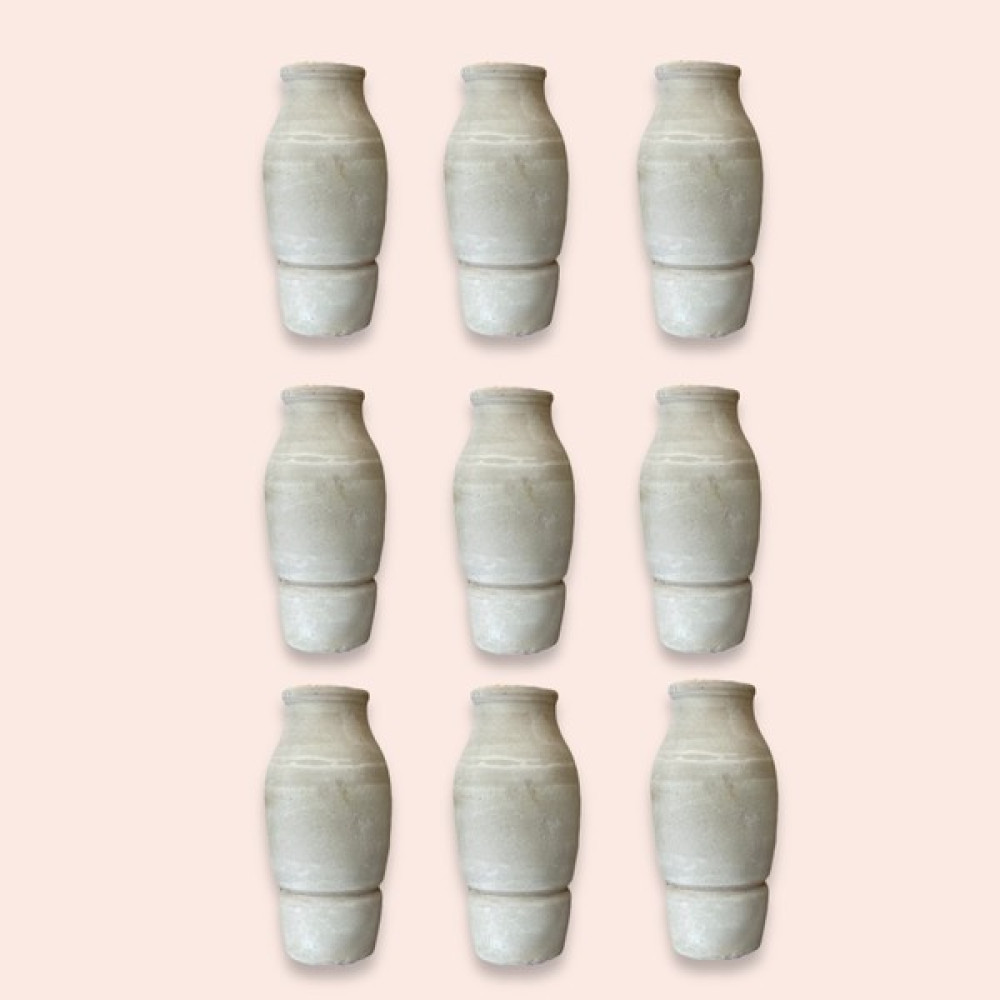 AdenArt 9'lu Testi Kebabı Testisi (Alttan Kırmalı) 22 cm - Beyaz Tepsiler / Fırın Kapları Fiyatı