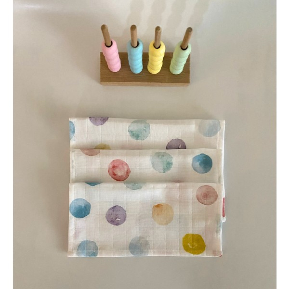 Adenkush Bounce El Yapımı Müslin 3'lü Set Bebek Ağız Bezi & Ağız Mendili & Ter Bezi (25X25) - Standart - Pembe - Mor - Yeşil Mama Önlüğü Fiyatı