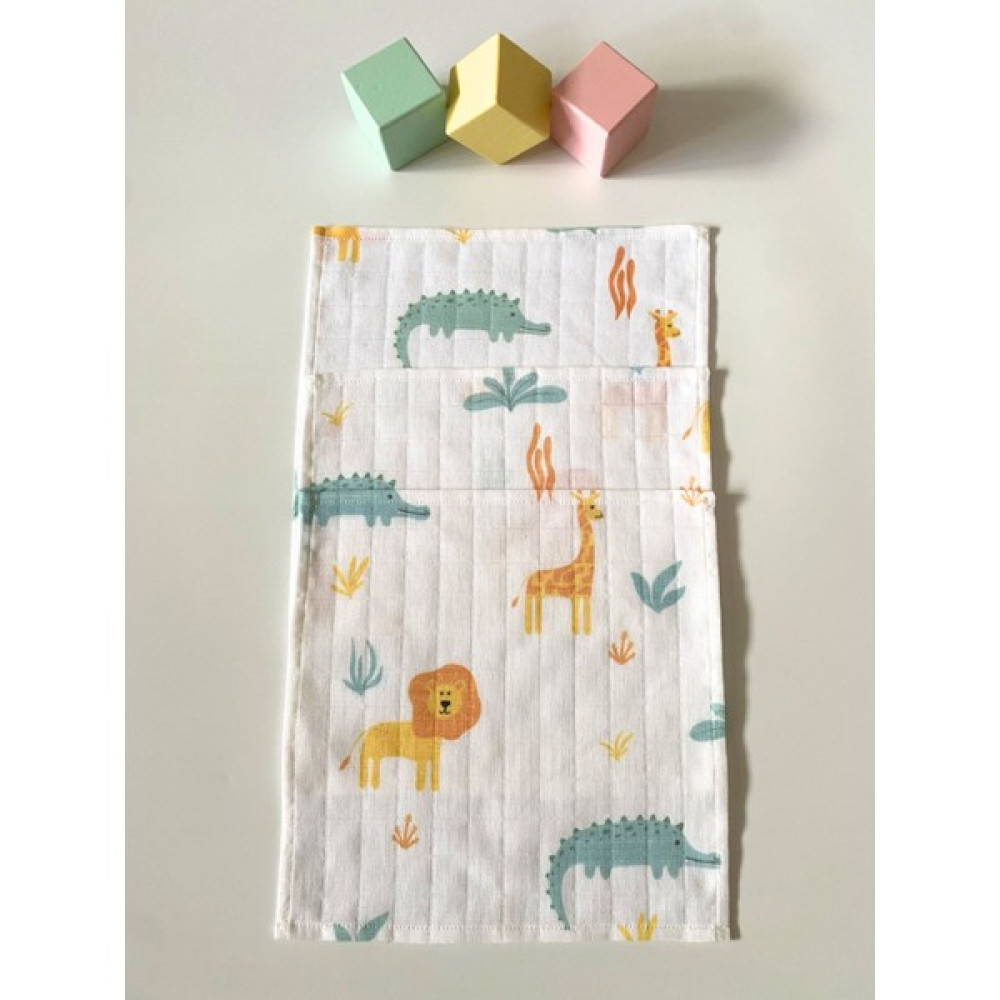 Adenkush Safari El Yapımı Müslin 3'lü Set Bebek Ağız Bezi & Ağız Mendili & Ter Bezi (25X25) - Standart - Turuncu Mama Önlüğü Fiyatı