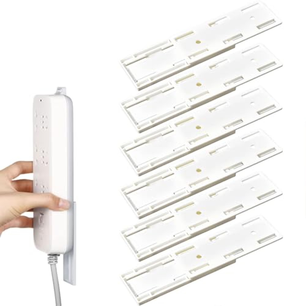 Adhesive Punch-Free Socket Holder, Wall Mount Power Strip Holder, Self Adhesive Punch Free Socket Holder for Kitchen Home Office