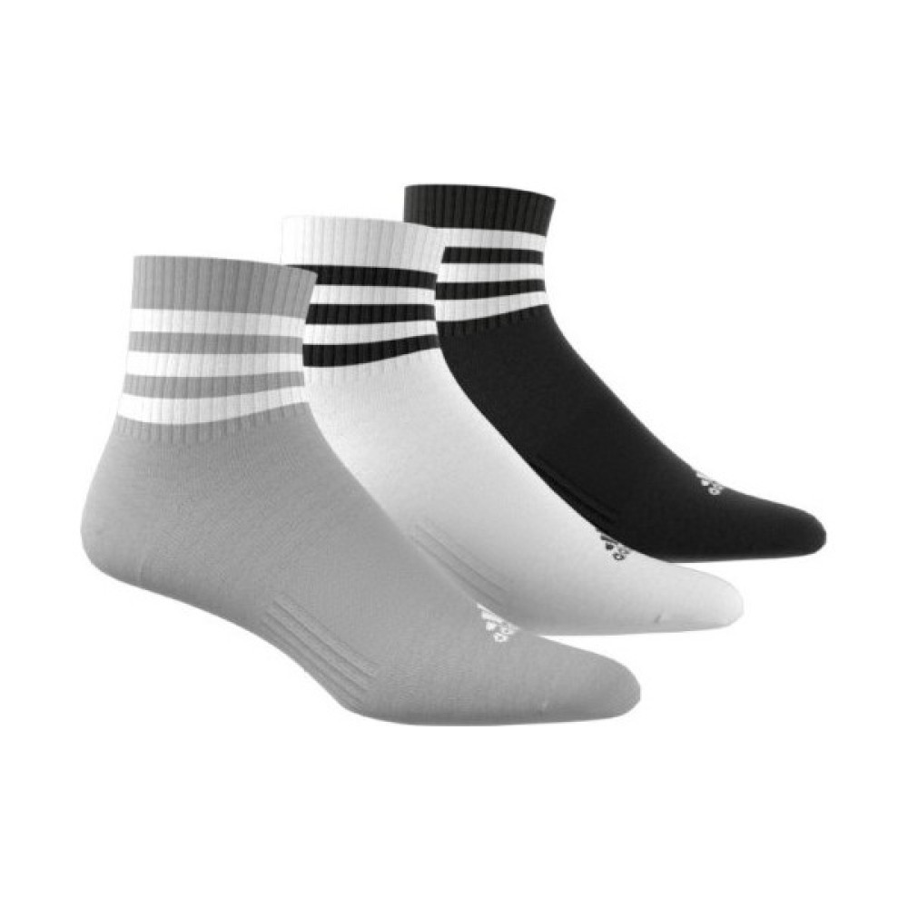 adidas 3 Şeritli Yastıklamalı Orta Kesim Spor Çorap 3 Çift Siyah-Beyaz-Gri IC1318 Çorap (Outdoor) Fiyatı