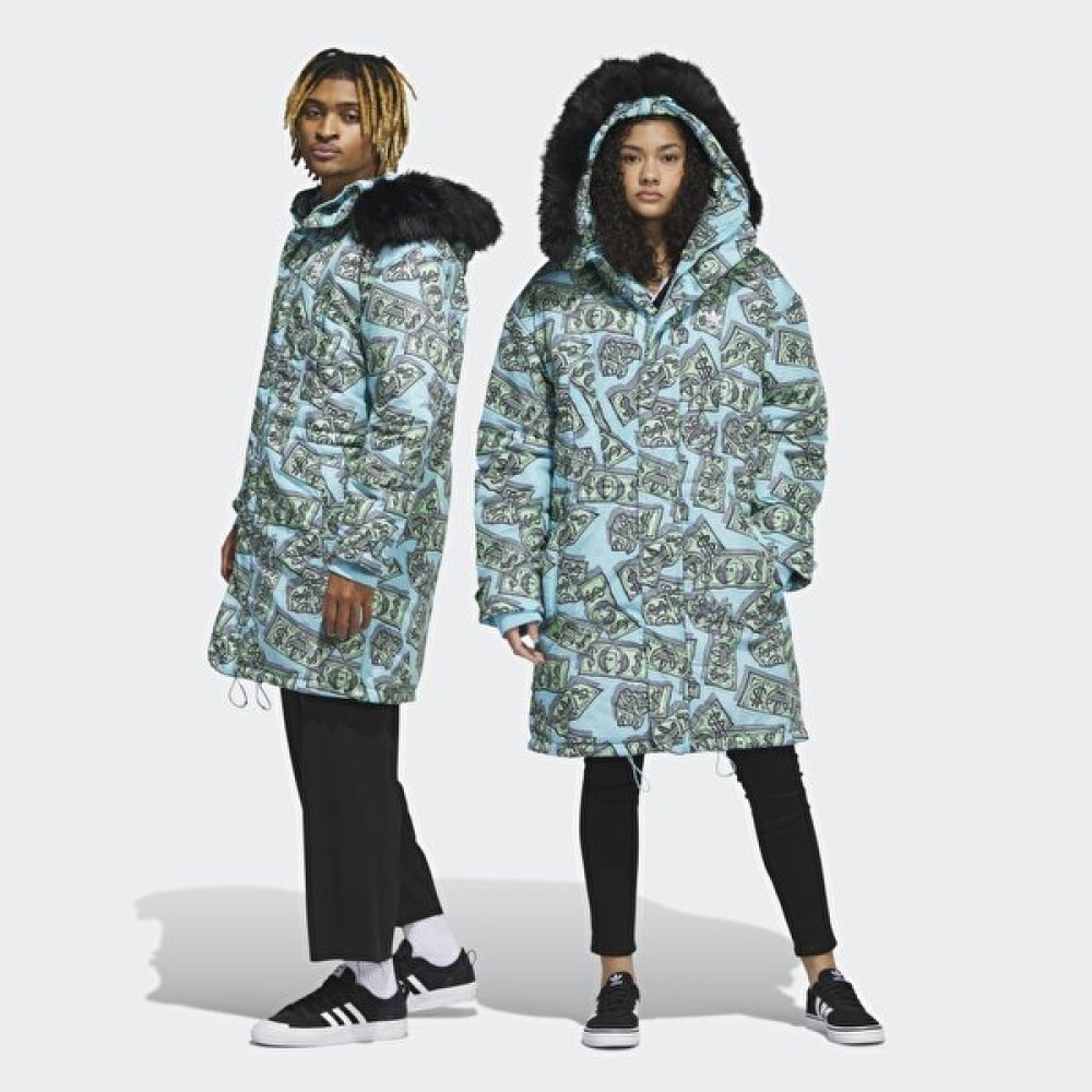 Adidas Jeremy Scott Money Print Unisex Parka IA0100 Erkek Mont Fiyatı