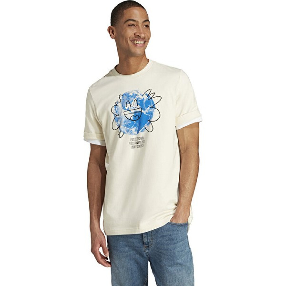 Adidas M Change Earth Erkek Günlük Tişört HY1343 Krem T-Shirt & Sweatshirt (Outdoor) Fiyatı