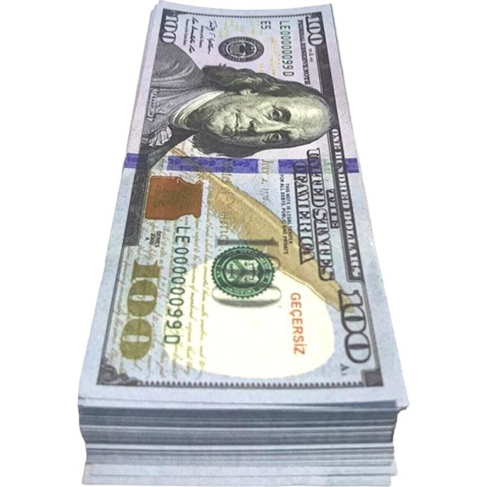 Adil Baba 500 Adet 100 Dolar Geçersiz Sahte Eğlence Parası Oyun Parası 500X100DOLAR - Yeşil Eğitici Oyuncak Fiyatı
