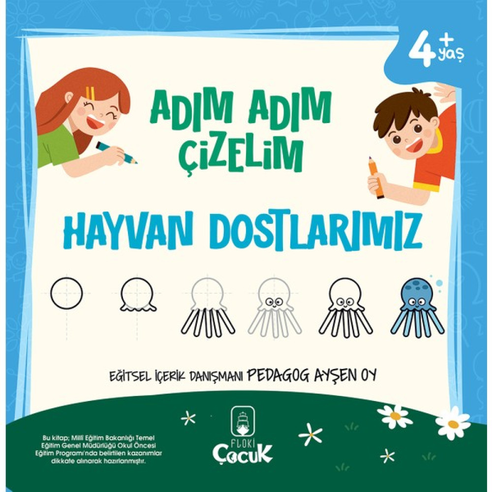 Adım Adım Çizelim Hayvan Dostlarımız - 4+ Yaş, Beceri Geliştirme, Kalem ve Fırça Tutma, Etkinlik Oto Boyaları Fiyatı