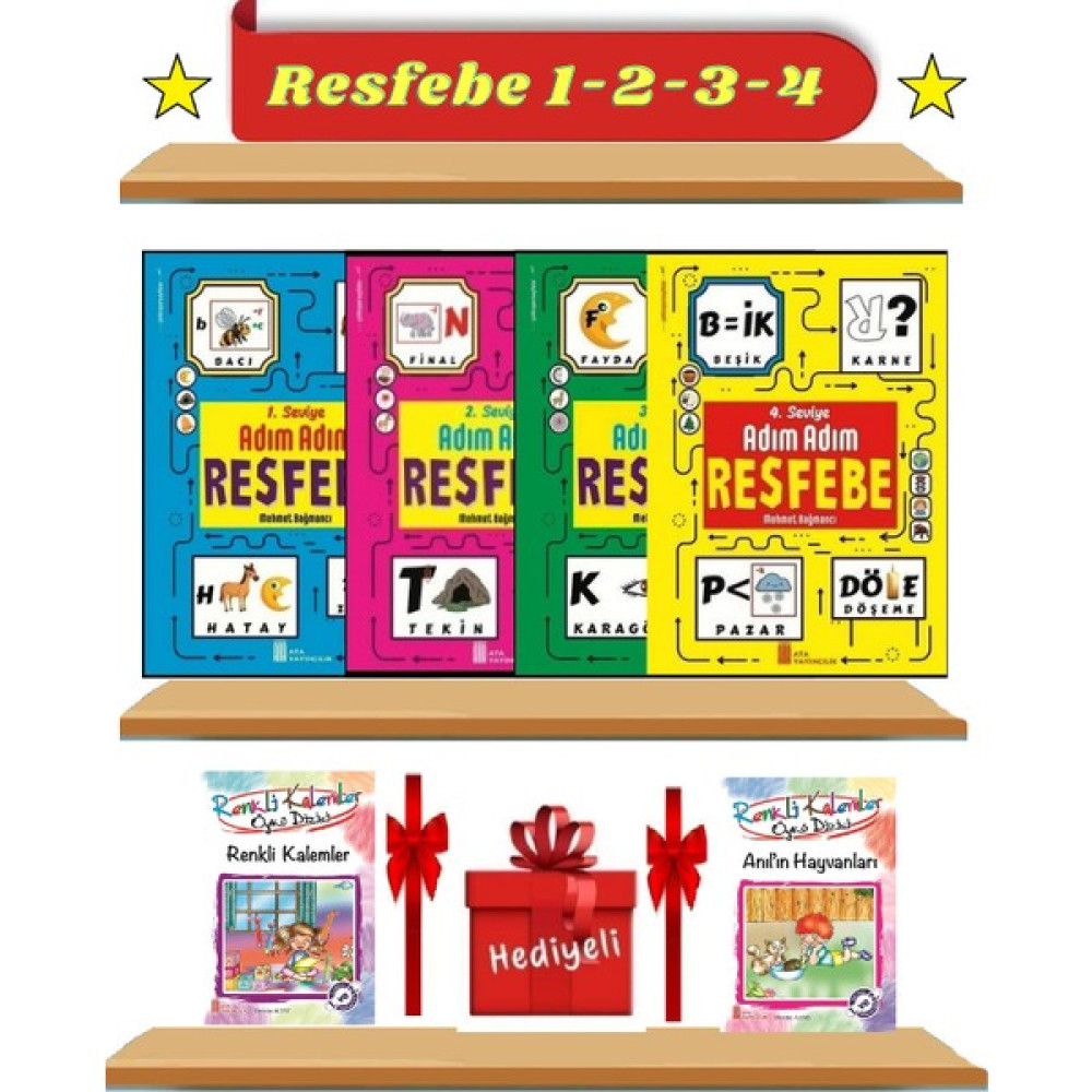 Adım Adım Resfebe Seti (Seviye 1-2-3-4) (Ciltli) Zihinsel Gelişim Kitapları Fiyatı