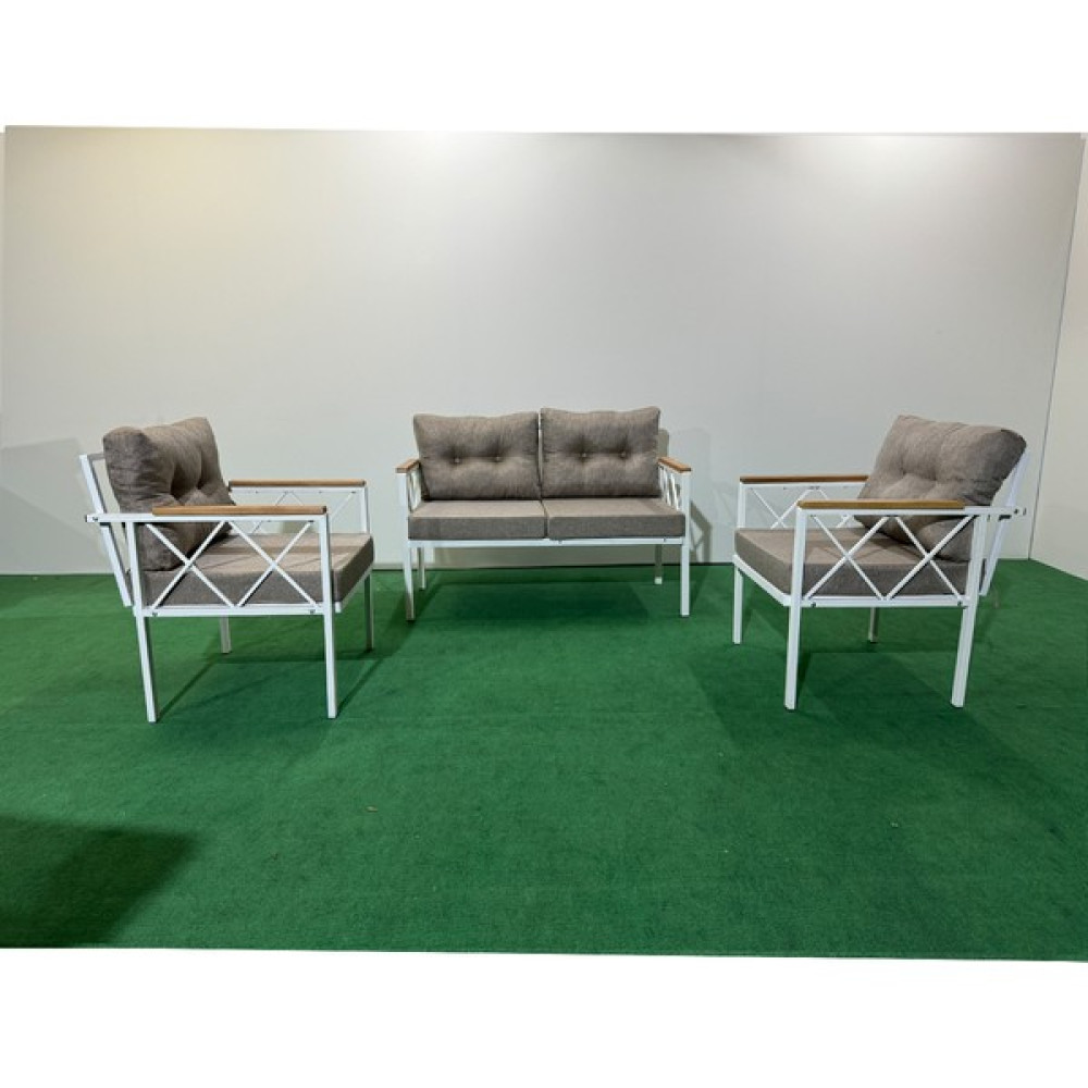 Adım Shops Adımshops 2+1+1 Beyaz Profil Balkon-Bahçe-Kafe- Çay Seti-Koltuk Takımı-Oturma Grubu-Ofis Koltuğu 211BEYAZ - Cappuccino Koltuk Takımı / Seti Fiyatı