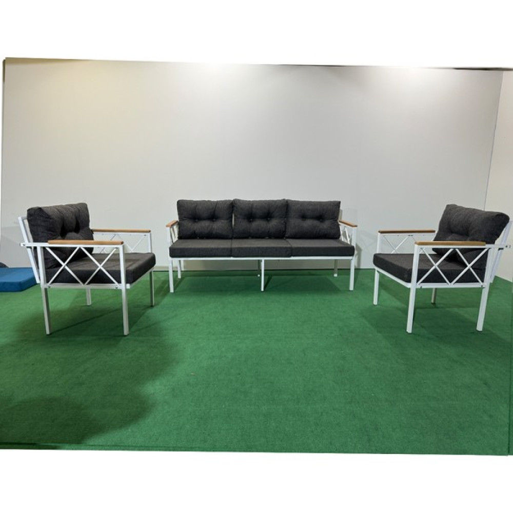 Adım Shops Adımshops 3+1+1 Beyazprofil Bahçe,balkon,teras,cafe,çay Seti,oturma Grubu,koltuk Takımı,ofis Koltuğu 3+1+1beyaz - Antrasit Koltuk Takımı / Seti Fiyatı