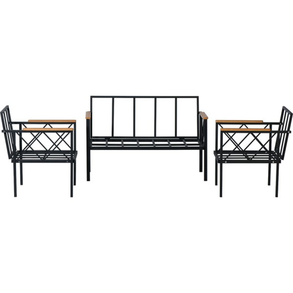 Adım Shops Adımshops Balkon-Bahçe-Kafe Çay Seti Koltuk Oturma Takımı-Oturma Grubu 1-2-3 - 301 - Siyah - 2+1+1 Koltuk Takımı / Seti Fiyatı