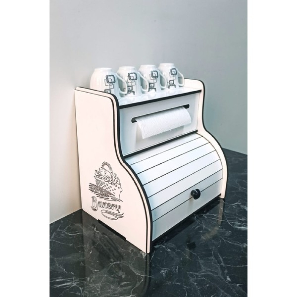 Adım Shops Adımshops New Bread Box-Yeni Ekmeklik, Havlu Peçetelik(Saklama Gözlü),Baharatlık Rafı, Dekoratif Yazılı Newbreadbox-Bk Saklama Kapları Fiyatı