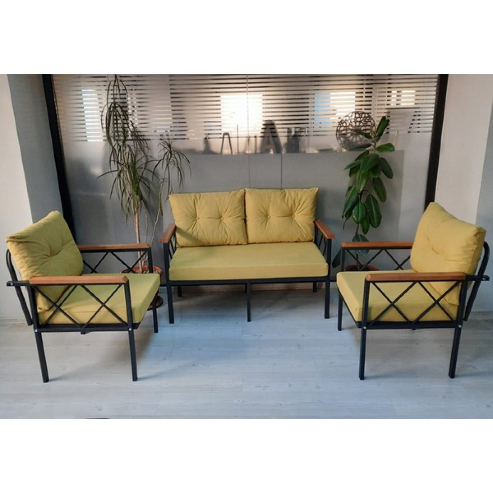 Adım Shops Balkon-Bahçe-Kafe Çay Seti Koltuk Oturma Takımı - Sarı - SarıTakım Koltuk Takımı / Seti Fiyatı