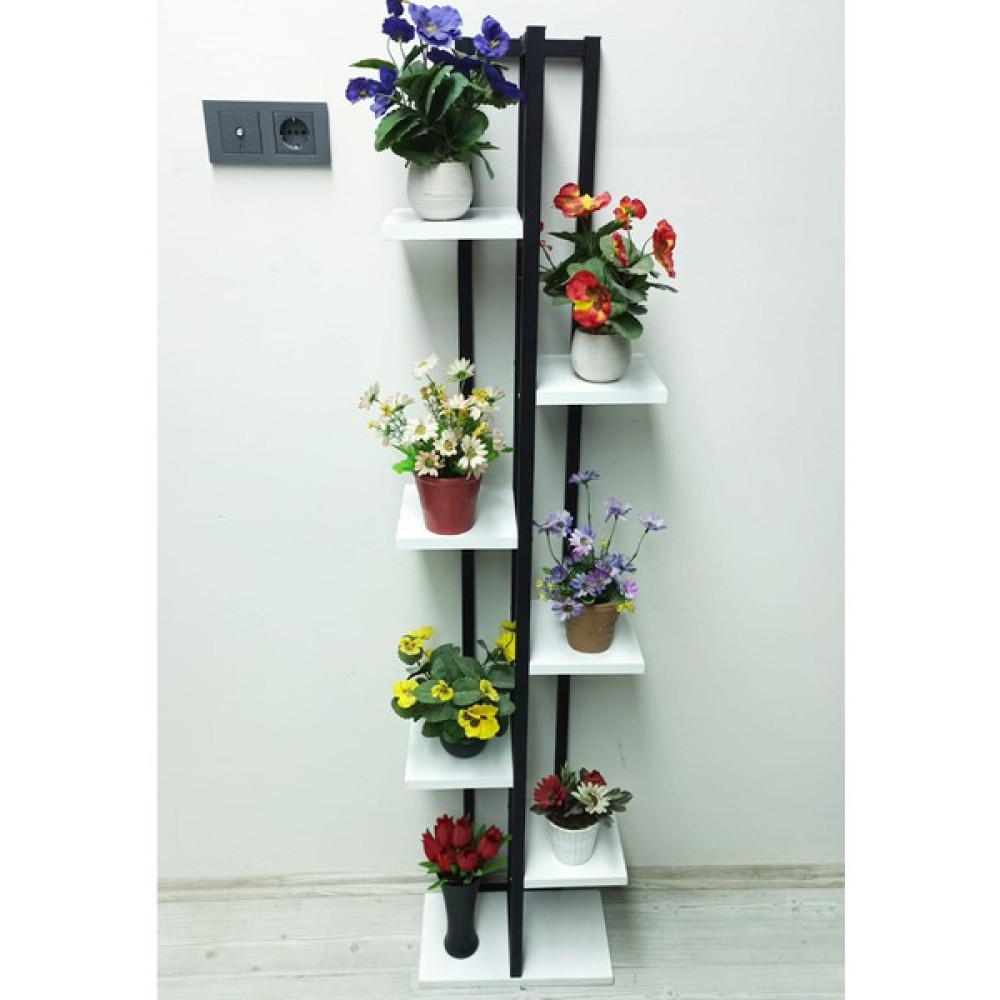 Adım Shops Dekoratif Dikey Saksılık, Çiçeklik, Raf, Bahçe Mobilya, Hediyelik Çiçek Rafı - Siyah - Gümüş Saksı ve Aksesuarları Fiyatı