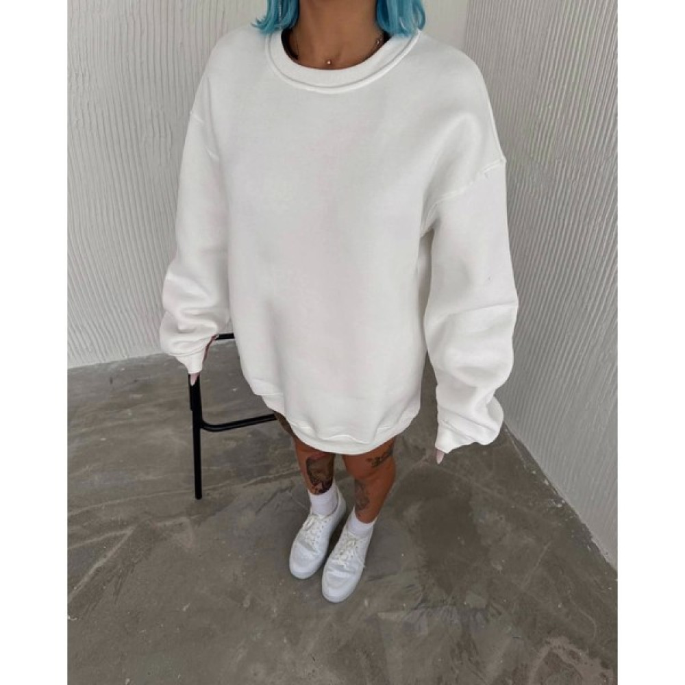 Adisia Kışlık Bisiklet Yaka Üç Iplik Basic Sweatshirt - Beyaz - M Oto Boyaları Fiyatı