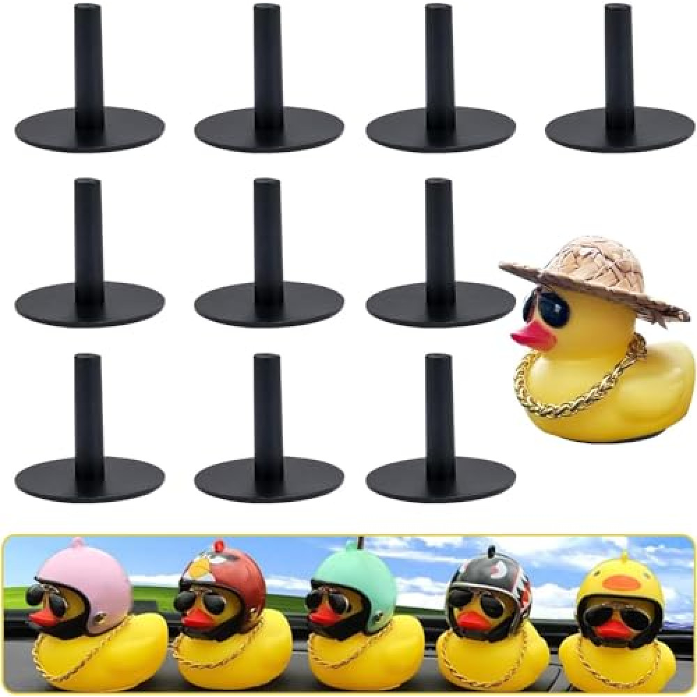 Adiwo Duck Plug,10 Pack Jeep Duck Holder Dashboard Duck Jeep Lover Gift Sturdy Rubber Duck Mount with Double Sided Sticker for Jeep Dashboard and Mount Display(Excluding Rubber Duck) Black