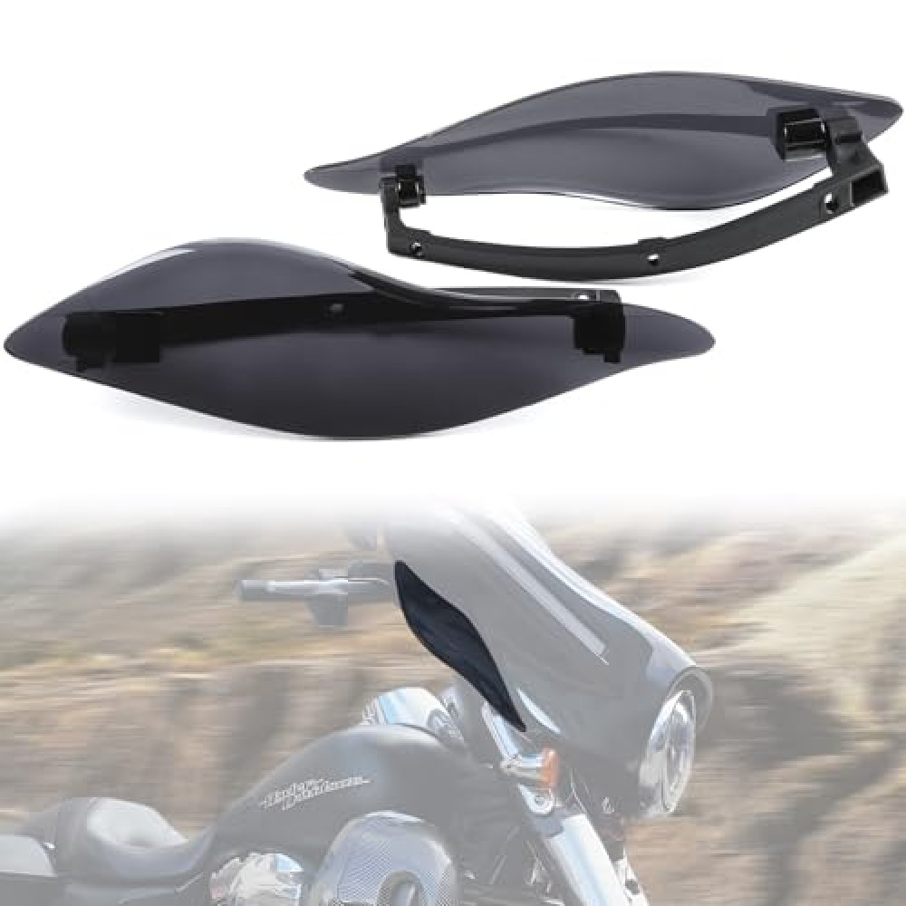 Adjustable Motorcycle Side Wings Windshield for Street Glide, Adjustable Fairing Side Air Deflector Wind Deflectors for Harley Davidson Electra Glide Trike Street Glide 2014-2022 Accessories