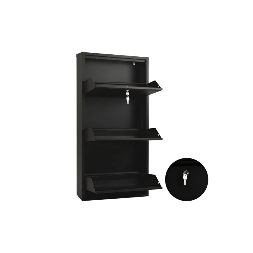 Adlsteel 3'Lü Metal Ayakkabılık (Texture Kilitli Siyah) Ayakkabılık Fiyatı