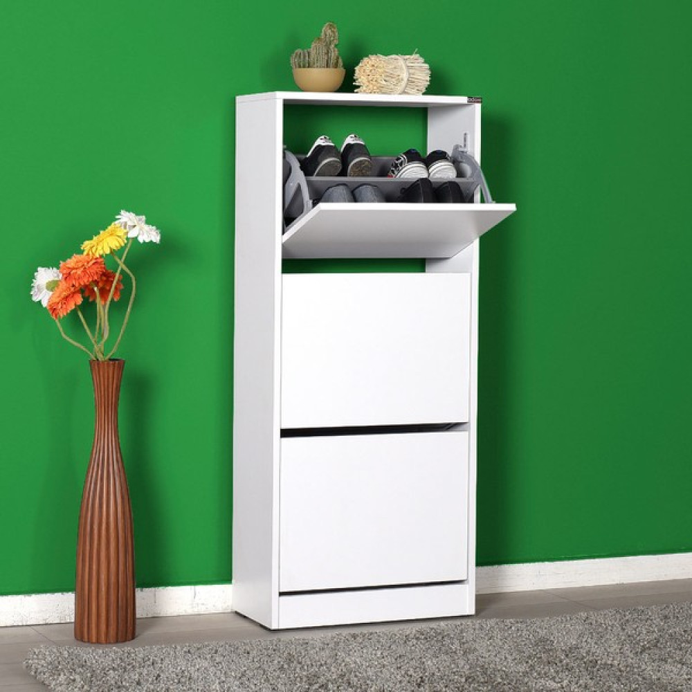 Adore Flat Duo 3 Katlı Ayakkabılık Dolabı - Beyaz Ayakkabılık Fiyatı