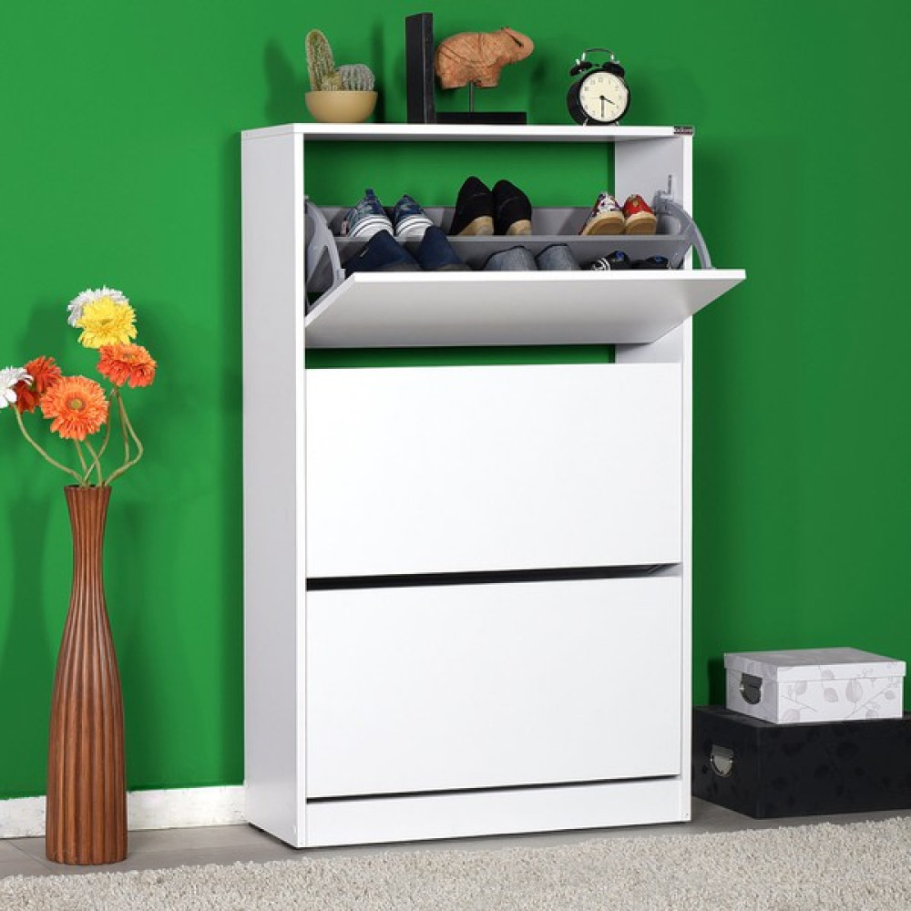 Adore Flat Duo 3 Katlı Geniş Ayakkabılık Dolabı - Beyaz Ayakkabılık Fiyatı