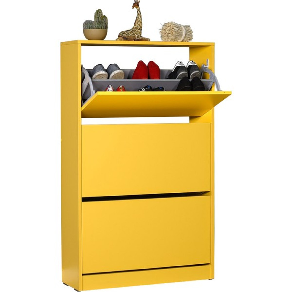 Adore Flat Duo 3 Katlı Geniş Ayakkabılık Dolabı - Sarı Ayakkabılık Fiyatı