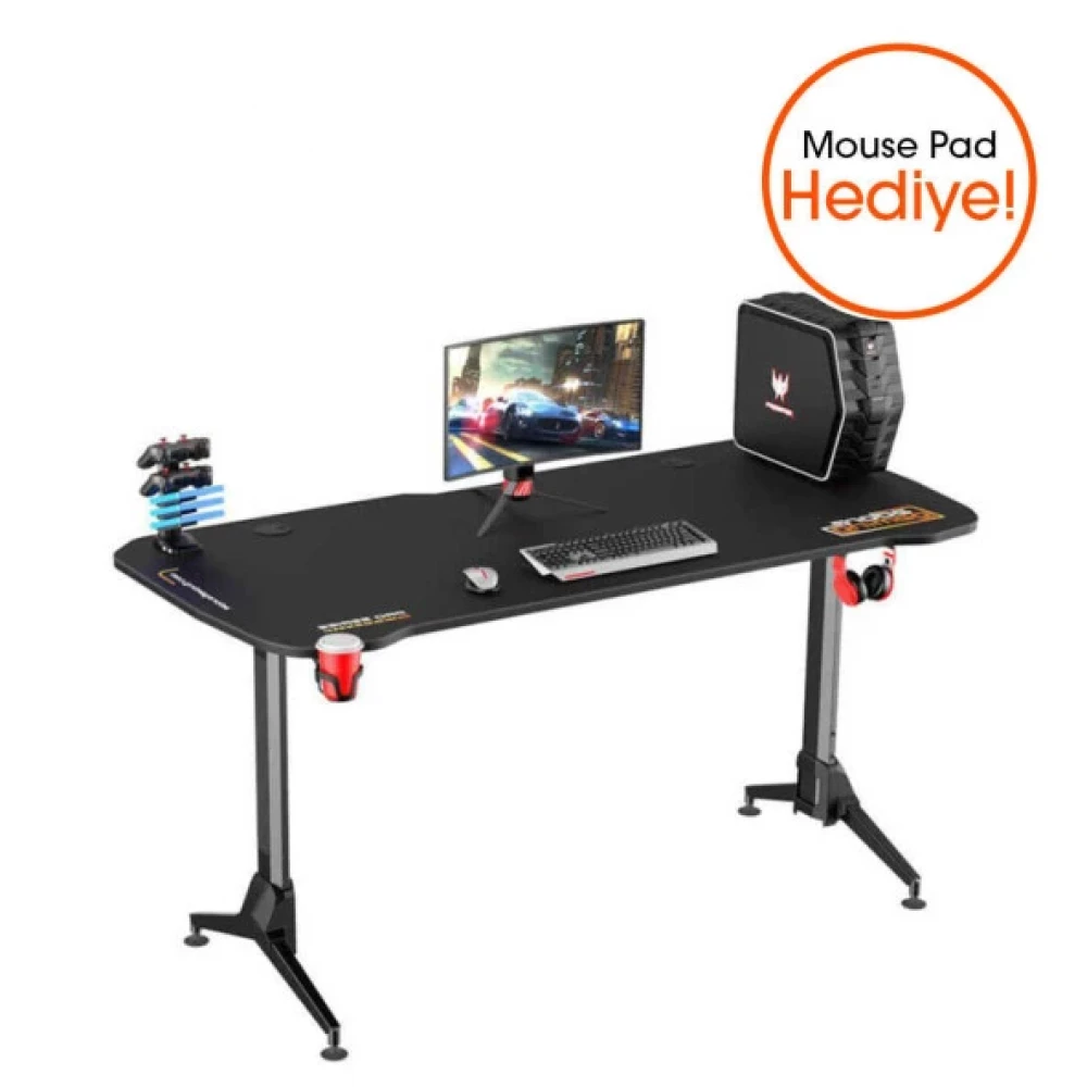Adore Gaming Karbon Celik Govde Oyuncu Bilgisayar Masasi-Siyah 160X70-75-80X75 Cm (Gxyxd) Çalışma Masası Fiyatı