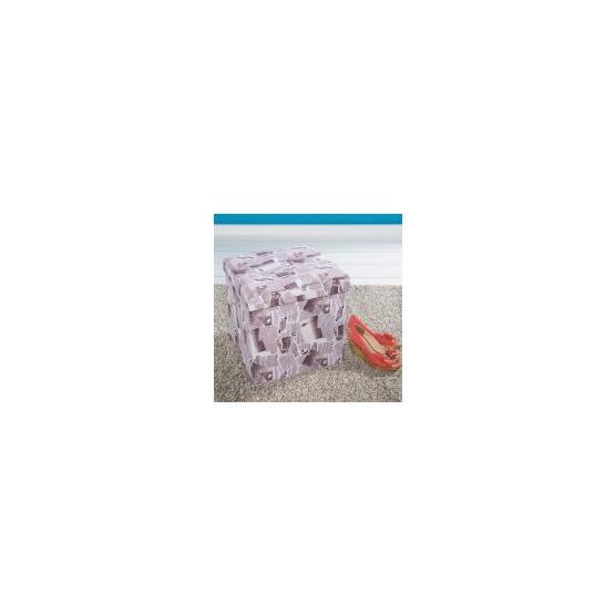 Adore HMK-014-GD-1 Gazete Desenli Handy Mate Portatif Kare Oturak ve Kutu