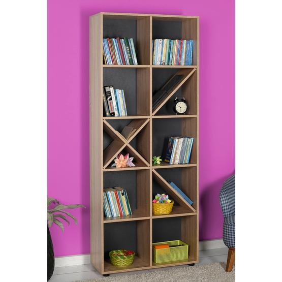 Adore KTP-910-SN-1 10 Raflı Sonoma Dekoratif Kitaplık