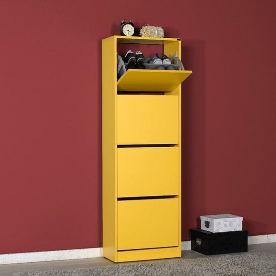 Adore Mobilya Flat Duo 4 Katlı Sarı Ayakkabılık Dolabı Ayakkabılık Fiyatı