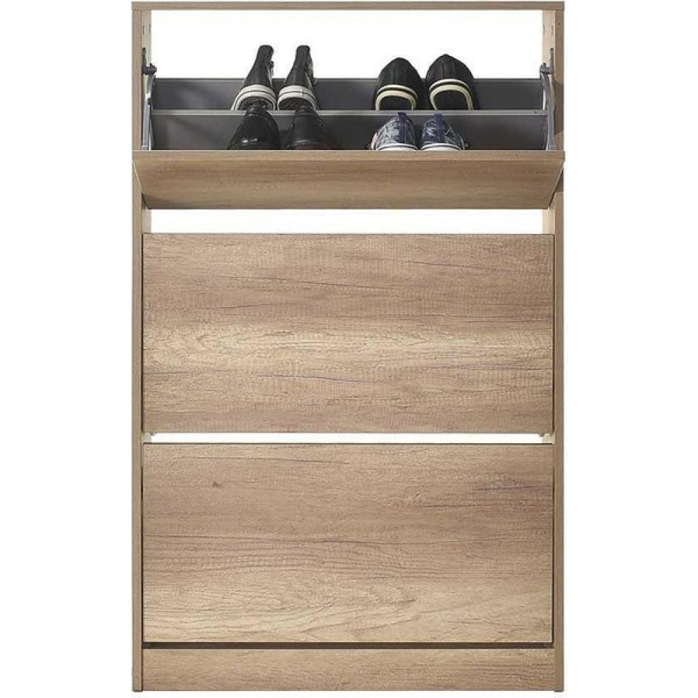 adore mobilya Flat Duo Üç Katlı Geniş Ayakkabılık Dolabı - Tori - Kahverengi Ayakkabılık Fiyatı