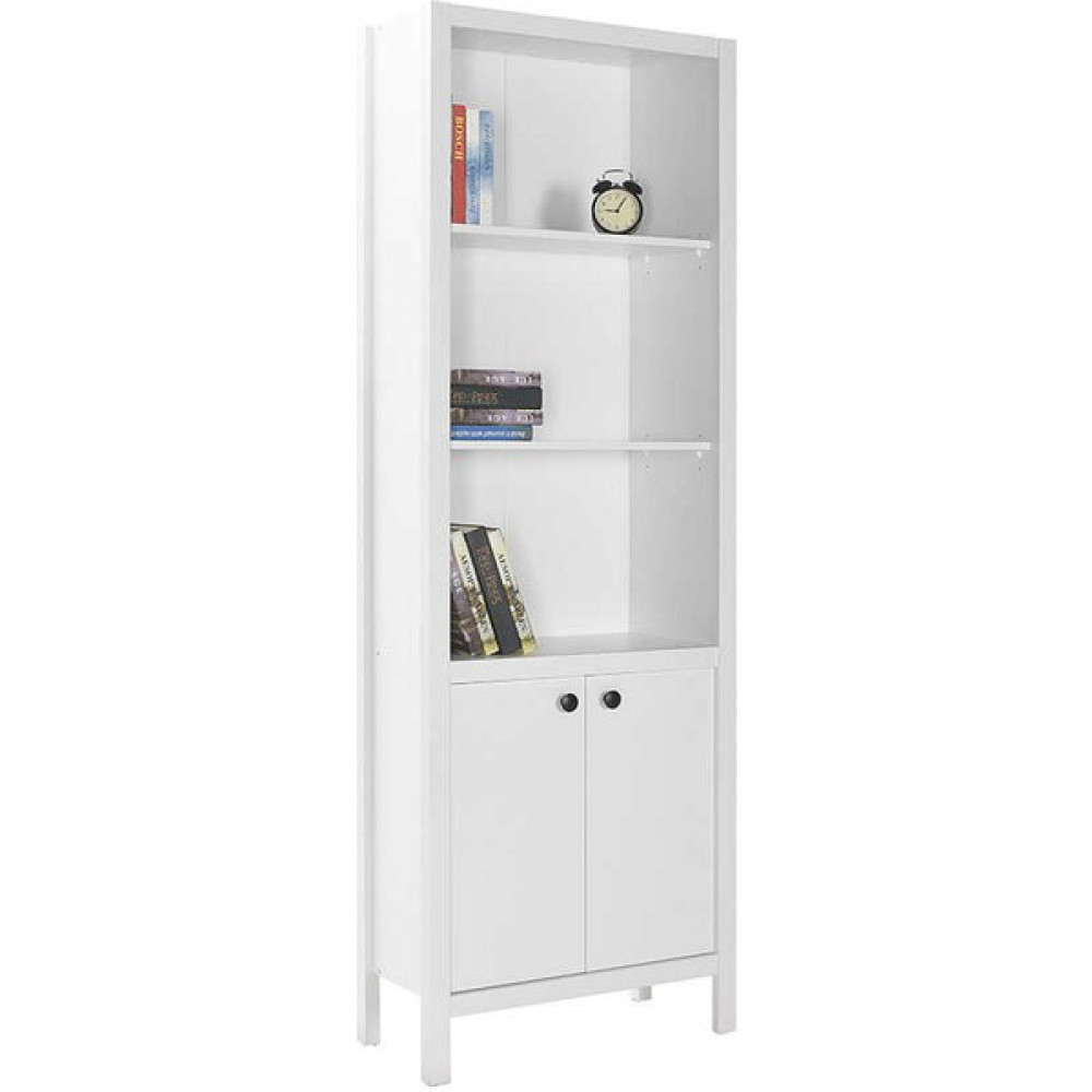 adore mobilya Rustik 5 Raflı Kapaklı Kitaplık-Mat Beyaz 66X196X32 cm (Gxyxd) Kitaplık Fiyatı
