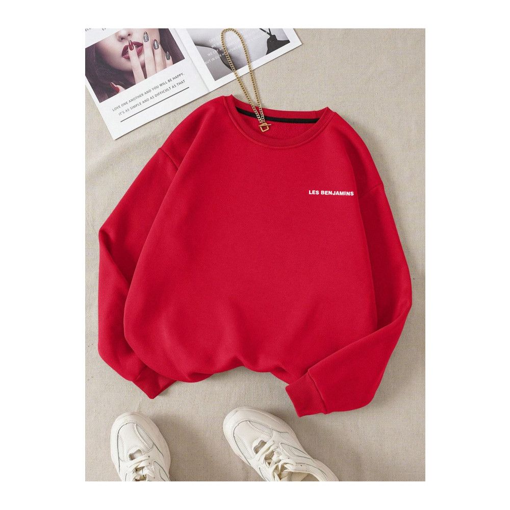 Adrift Unisex Kadın/Erkek Renkli Oversize Bisiklet Yaka Pamuklu Sweatshirt L Beden Bayan Sweatshirt Fiyatı