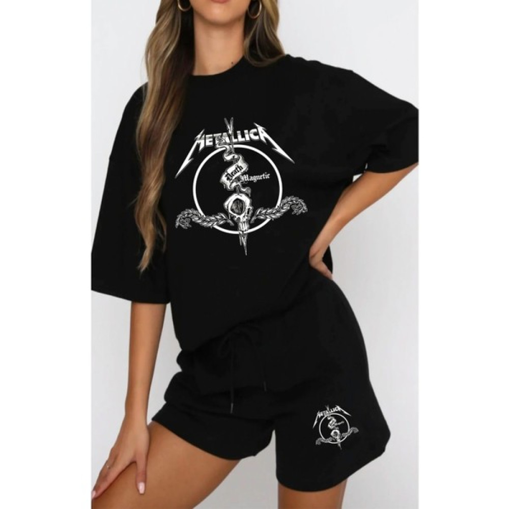 Advantage Metallica Baskılı Alt Üst Baskılı Şort T-Shirt Takım Erkek Eşofman Fiyatı