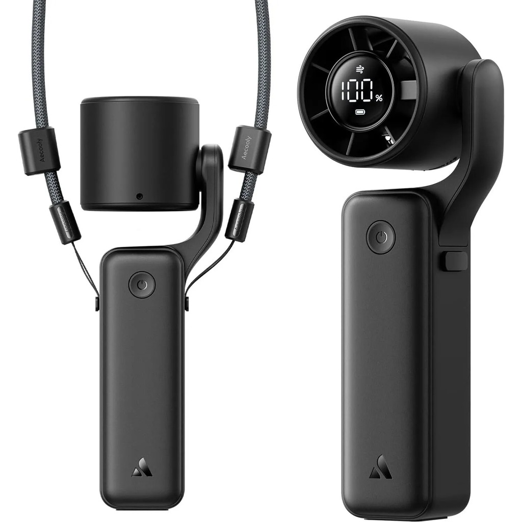 Aecooly Portatif Soğutucu El Fanı Aecooly LED Göstergeli Mini Şarjlı Vantilatör - 001-Siyah Vantilatörler Fiyatı