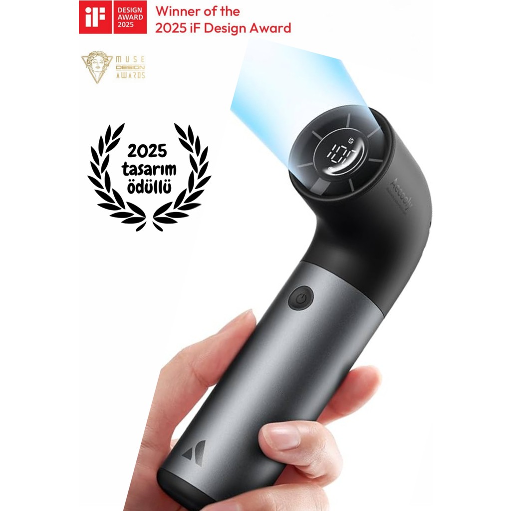 Aecooly Portatif Soğutucu El Fanı Aecooly Ph01 Aero Pro Serisi Dijital Led Göstergeli - Gri Diğer Fiyatı