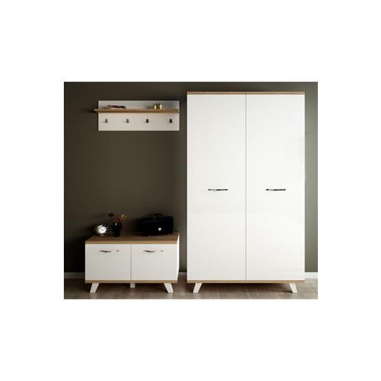 Aeka AE-1075 Poli 2 Kapaklı Beyaz Askılıklı Vestiyer Takımı Vestiyer Fiyatı