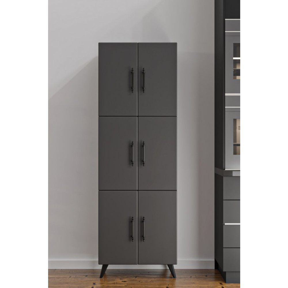 Aeka Ae-3010 Nehir Antrasit Gri Cok Amacli Mutfak Dolabi & Banyo Dolabi, Kiler Dolabi, 6 Kapakli,6 Rafli Mutfak Dolabı / Mobilyası Fiyatı
