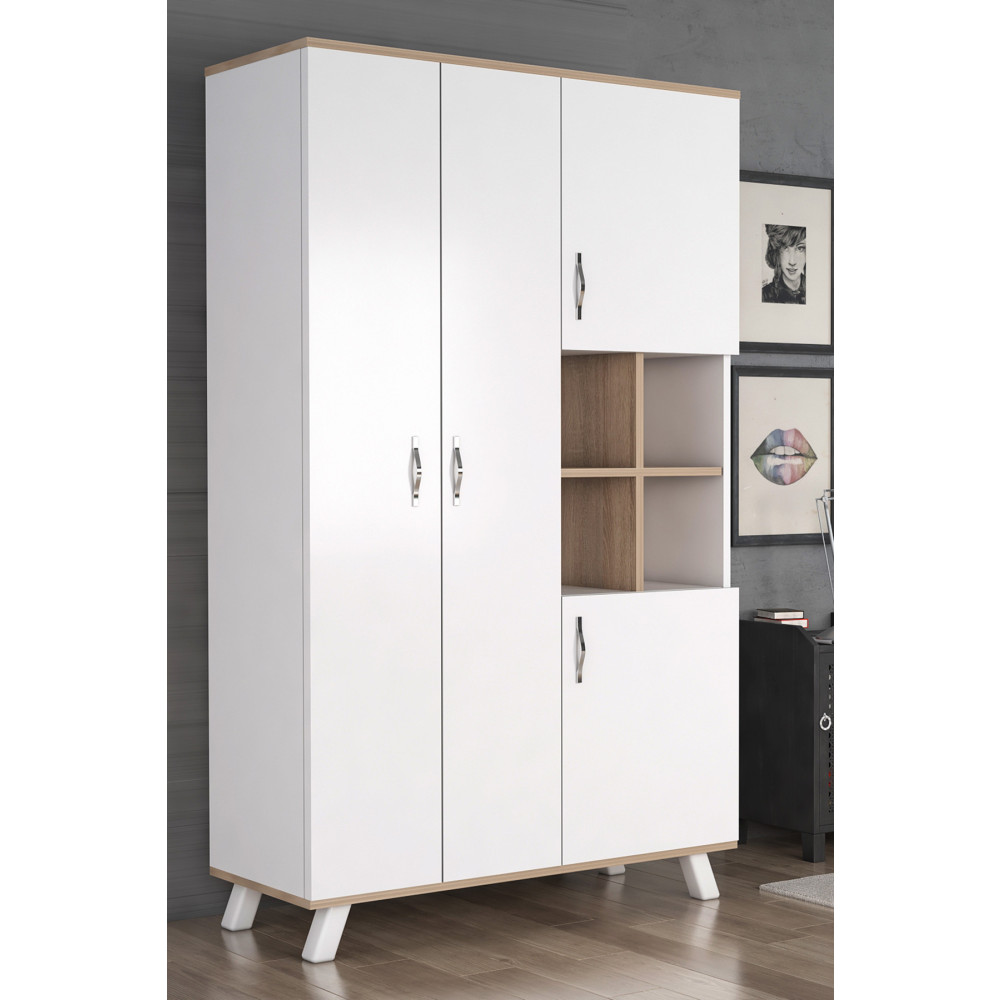 AEKA Atlas 4 Kapaklı Çok Amaçlı Askılıklı Raflı Bölmeli Gardırop Ae-1065 180 cm Beden Gardrop & Dolap Fiyatı