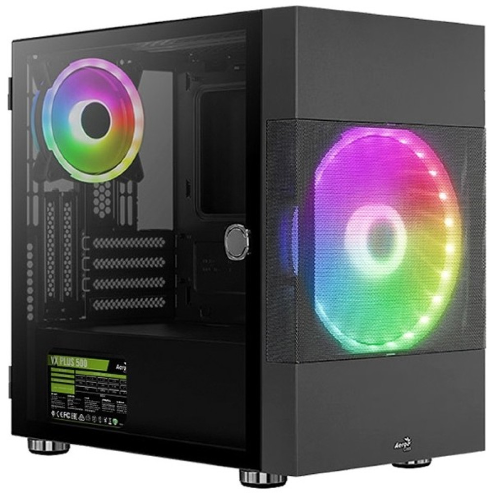 Aerocool Atomic 500W, ARGB Adreslenebilir RGB Fanlı, Dik Ekran Kartı Takılabilen, Tempered Glass Yan Panelli, USB 3.0 Bilgisayar Kasası (AE-ATMC-500) PC Kasaları Fiyatı