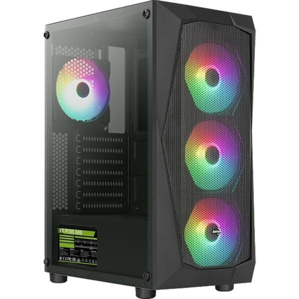 Aerocool Falcon 500W 4X12CM Frgb LED Fan, Tempered Glass Yan Panel, USB 3.0 Oyuncu Kasası (AE-FLC500) PC Kasaları Fiyatı