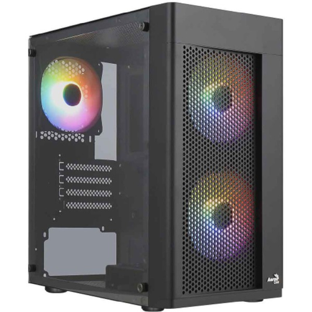 Aerocool Hexform 600W 3X12CM Frgb LED Fanlı, Mesh Ön Panel, Temperli Cam Yan Panel, USB 3.0 Matx Bilgisayar Kasası ( AE-HEXFR-600) PC Kasaları Fiyatı