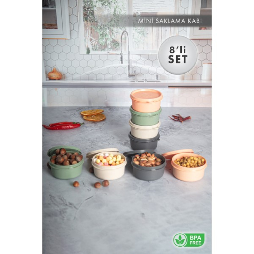 Aes Home Çok Amaçlı 8'Li Mini Saklama Kabı 0.28 Lt X 8 Adet Saklama Kapları Fiyatı
