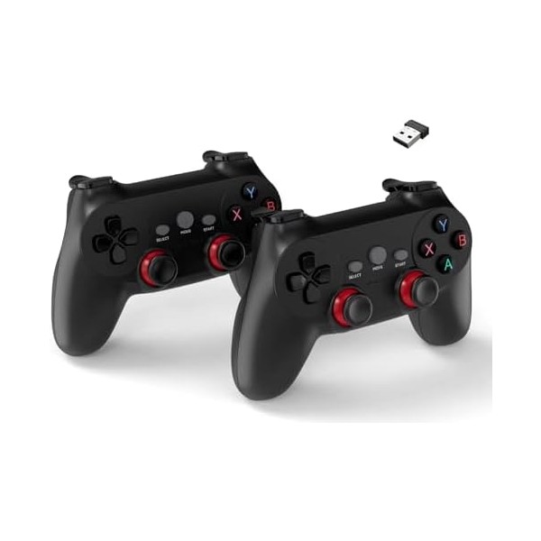 Aesco Çift Josystick 2.4g Kablosuz Oyun Kolu Pc Uyumlu Pilli Joystick Gamepad USB Dongle Bağlantı Kaymaz Tasarım 0019 Siyah (0019 - Çiftli Siyah) Xbox Oyun Kolu ve Aksesuarları Fiyatı