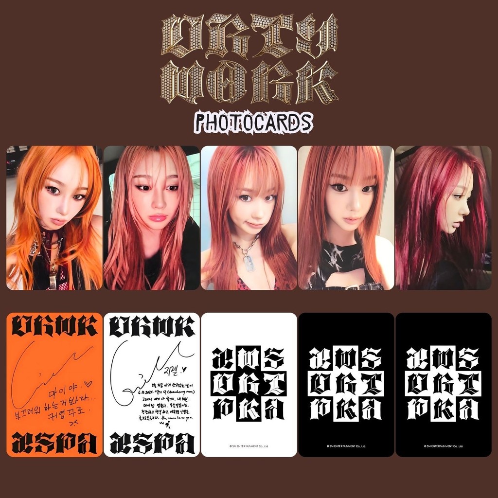 Aespa Giselle '' Dirty Work '' Photocards Set - Karışık-Çok Renkli - 5 Adet Fanmade PC seti. Diğer Fiyatı