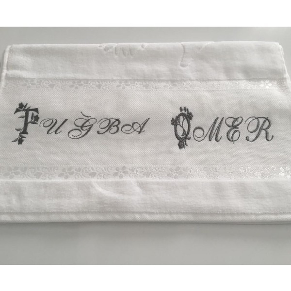 Afa Tasarım Kişiye Özel Nakışlı Havlu, Söz Havlusu ,çeyiz Havlusu - 50 x 90 cm - Beyaz El / Yüz Havlusu Fiyatı