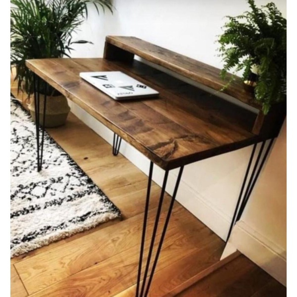 Afatabey Ahşap Doğal Ceviz Eskitme Mat Çalışma Masası - Y: 75 cm D: 70 cm G: 140 cm Çalışma Masası Fiyatı