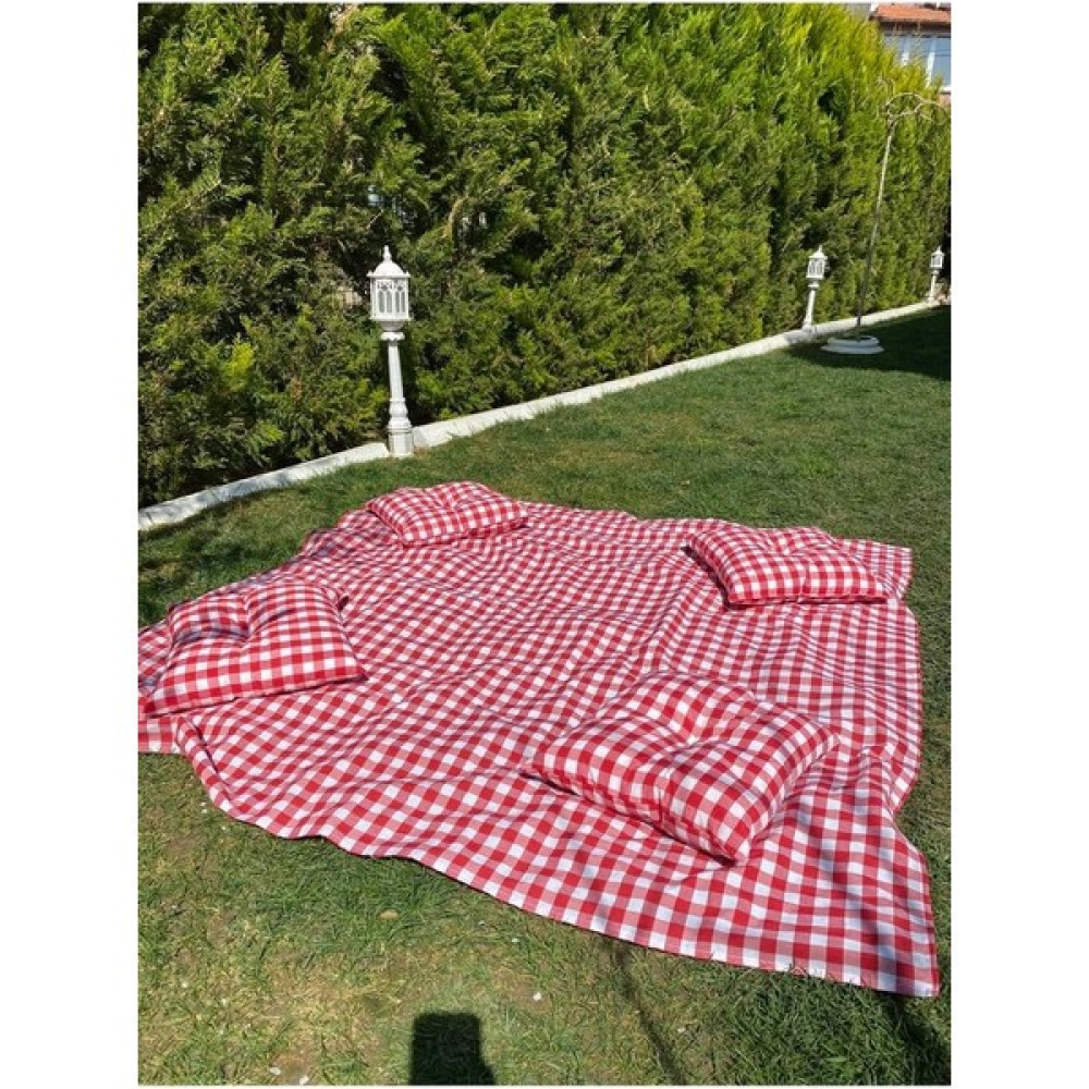 Afg Tech Piknik Seti 170 x 170 cm Piti Kareli Piknik Örtüsü, 40 x 40 cm 4 Adet Minder Mangal & Barbekü Malzemeleri Fiyatı