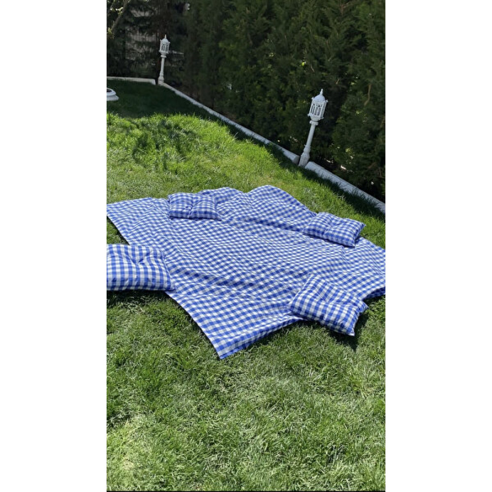 Afg Tech Piknik Seti 170X170CM Piti Kareli Piknik Örtüsü, 40X40CM 4 Adet Minder / Mavi Mangal & Barbekü Malzemeleri Fiyatı